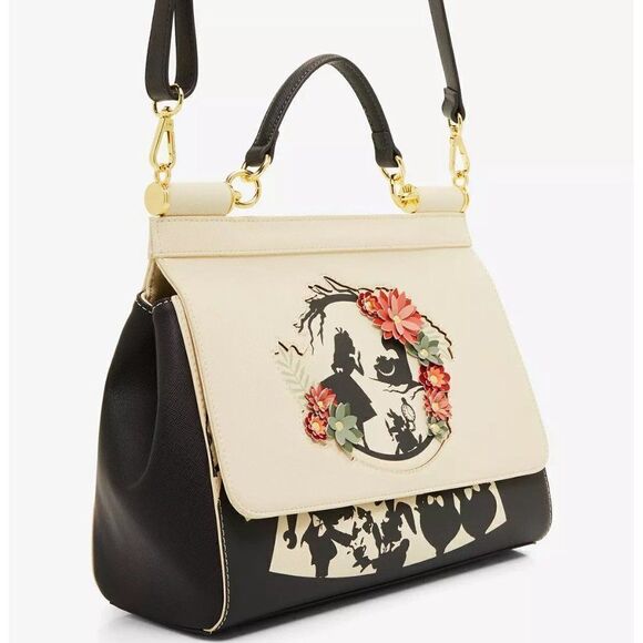 Loungefly Disney Alice in Wonderland Floral Silhouette Portrait Handbag Purse - Picture 2 of 4